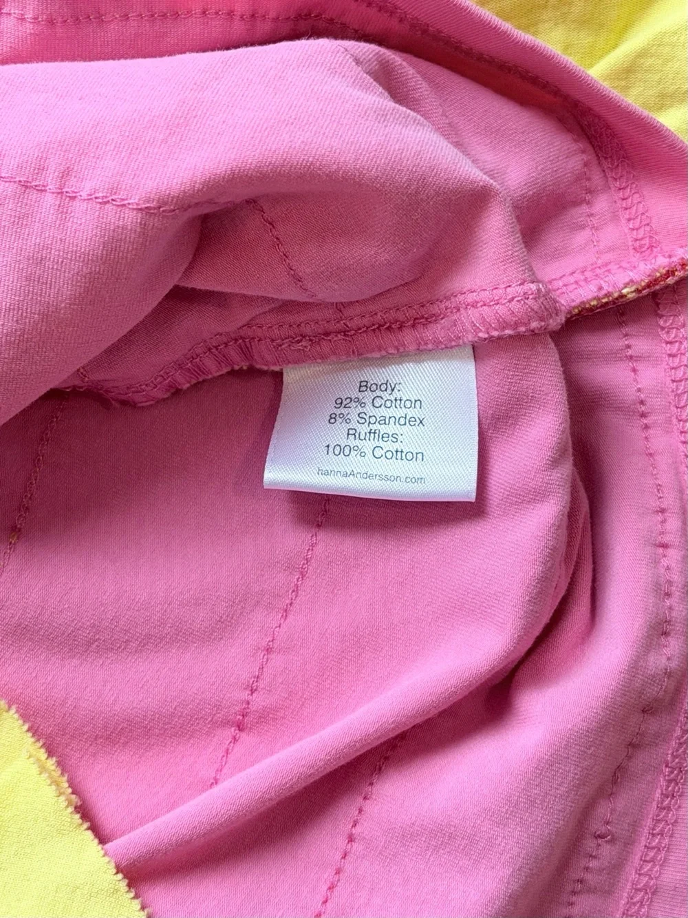 Hanna Andersson Tank Dress with Ruffles - Red/Pink/Yellow (size 110 or US 5)